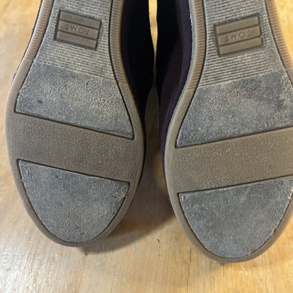 Toms Burgandy Brown Suede wedge booties Women Size 7 - Picture 10 of 13